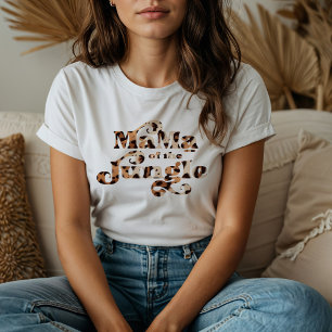 マママオブザジャングルレオパード印刷ハートモノグラム トライブレンドTシャツ
