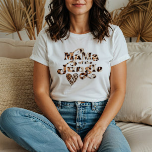 マママオブザジャングルレオパード印刷ハートモノグラム トライブレンドTシャツ