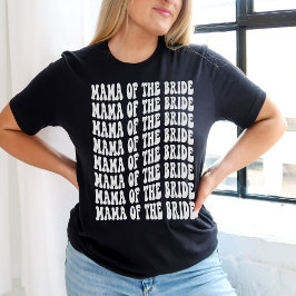 マママオブザブライドホワイトマッチングブライダルパーティ Tシャツ
