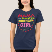 マママオブザベリーファースト誕生日の女の子 トライブレンドＴシャツ (正面)
