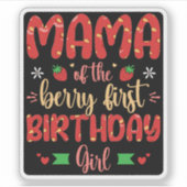 マママオブザベリーファースト誕生日ガールマおもしろいザー シール (正面)