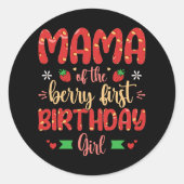 マママオブザベリーファースト誕生日ガールマおもしろいザー ラウンドシール (正面)