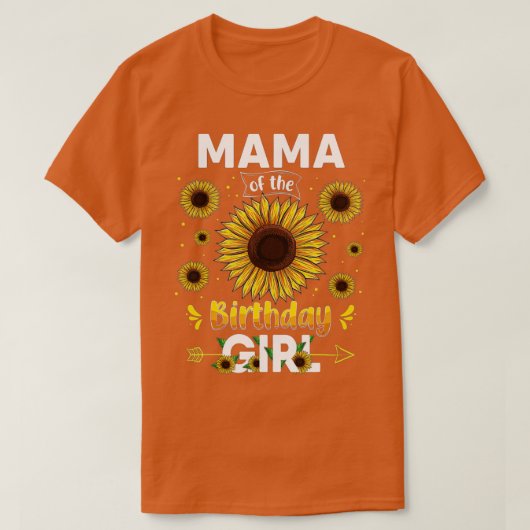 マママオブザ誕生日ガールヒマフラワーパーティーファミリーM Tシャツ (デザイン正面)