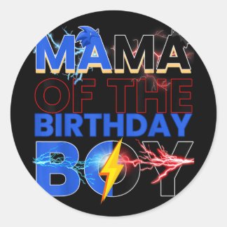 マママオブザ誕生日ボーイヘッジホッグファミリーパーティーDec ラウンドシール