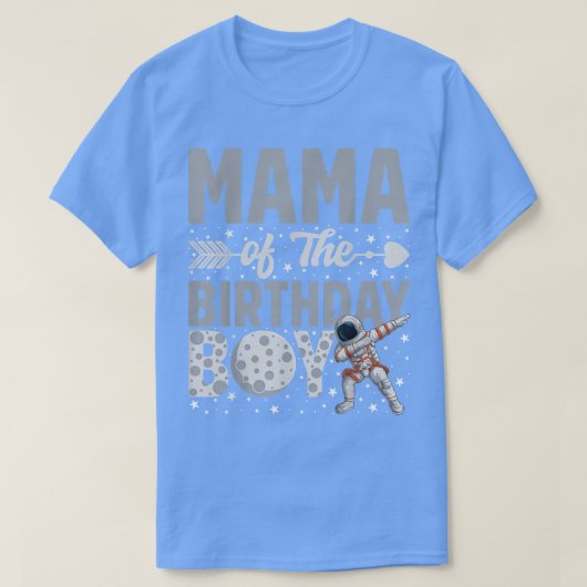 マママオブザ誕生日宇宙飛行士ボーイ宇宙テーマBda Tシャツ (デザイン正面)