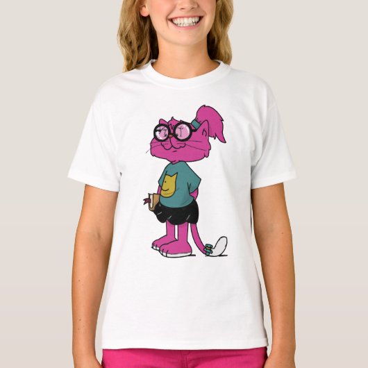 マママカンツ |ピンクの猫 Tシャツ (正面)