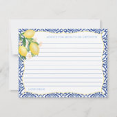 マママカード用トスカーナレモン少年ベビーシャワーアドバイス 招待状 (正面)