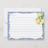 マママカード用トスカーナレモン少年ベビーシャワーアドバイス 招待状 (裏面)