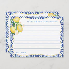 マママカード用トスカーナレモン少年ベビーシャワーアドバイス 招待状