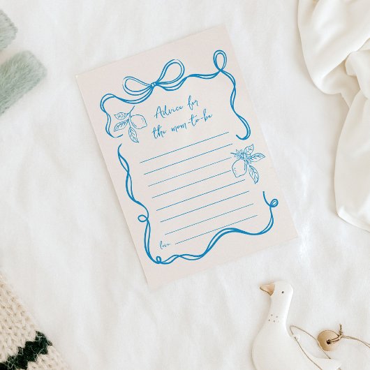 マママカード用ハンドドロレモンベビーシャワーアドバイス 招待状