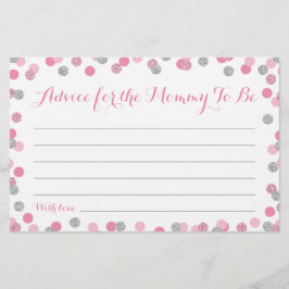 マママカード用ピンクとシルバーのベビーシャワーアドバイス