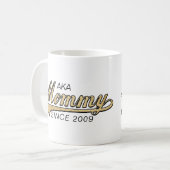 マママグ "AKA ママ歴..." コーヒーマグカップ (正面左)