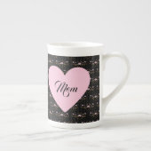 マママザーズ日ハートオンヴィンテージブラックフローラ ボーンチャイナマグカップ (右)