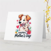 マママザーズ・デイ・アニマルドッグ カード (黄色い花)