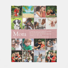 マママザーデフィニションフォトコラージュダスティバラ フリースブランケット