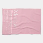 マママザーデフィニション引用文ピンク キッチンタオル (横)