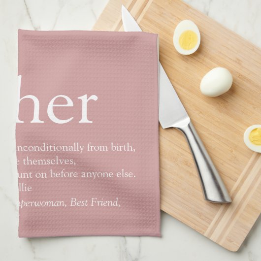マママザー定義ほこりっぽいバラピンク キッチンタオル (四つ折り)