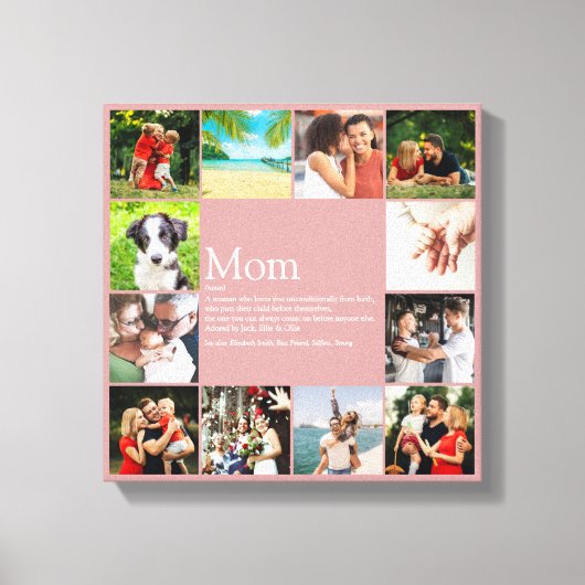 マママザー定義フォトコラージュダスティーバラ キャンバスプリント (正面)
