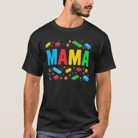 マママスタービルダー建物ブロックおもしろいM Tシャツ (正面)