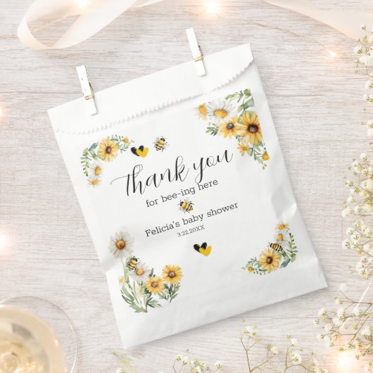 マママビーイエローフラワー（昆虫）マルハナバチ フェイバーバッグ (クリップ留めされた状態)