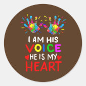 マママママオートティズム啓発ヶ月のギフト ラウンドシール (正面)