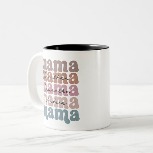 マママママザーデイカスタムキッズネームレトロ ツートーンマグカップ (正面左)