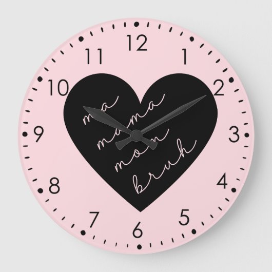 ママママママブリュピンク ラージ壁時計 (正面)