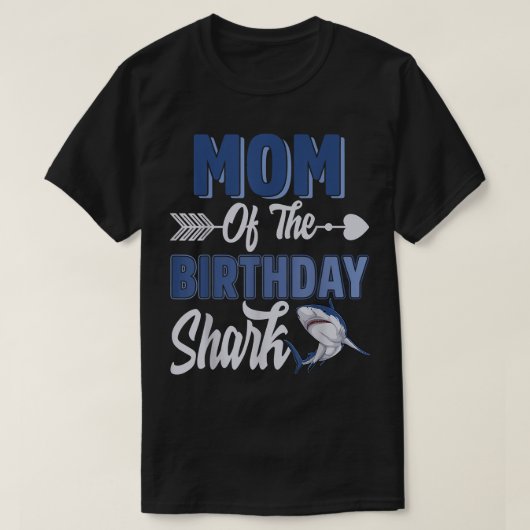 ママママムオブザ誕生日少年シャーク海マッチングファミリー Tシャツ (デザイン正面)