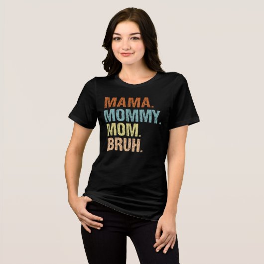ママママ母ブライ男の子ママの日 トライブレンドTシャツ (正面全面)