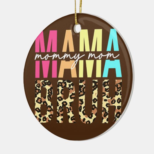 ママママ母ブルー男おもしろいの子ママ人生ママ セラミックオーナメント (左)