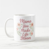 マママメイクライフ開花花 コーヒーマグカップ (左)