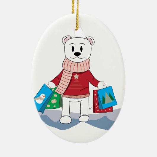 マママンガポーラベアクリスマスオーナメント セラミックオーナメント (裏面)