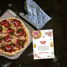 ママミアピザイタリアンビアパシファイヤーベビーシャワー サンキューカード