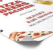 ママミアピザビアパシファイヤーベビーシャワーへようこそ ポスター (角)