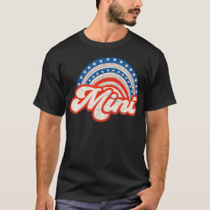 ママミニ7月の4thアメリカ国旗レインボーママ娘 tシャツ