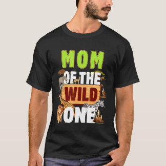 ママムオブザワイルドワンズーズー誕生日サファリジャングルアニ Tシャツ