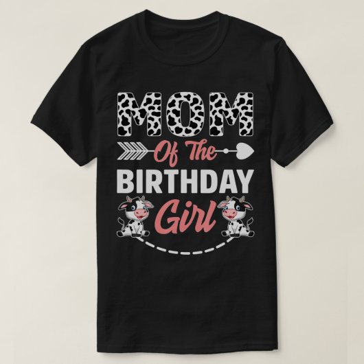 ママムオブザ誕生日ガールカウウ誕生日ファーム動物 Tシャツ (デザイン正面)