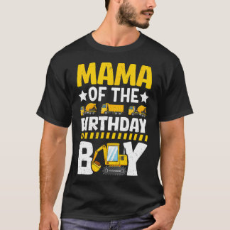 ママムオブザ誕生日ボーイ建築テーマパーティーM Tシャツ