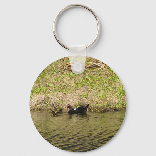 ママムスコヴィとベビーダックキーチェーン キーホルダー (正面)