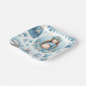 ママムベビーバビシャワーブルー紙プレート ペーパープレート (傾斜あり)