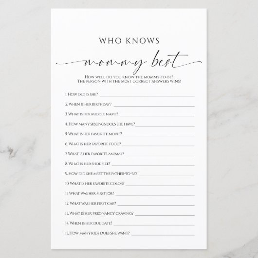 ママモダンゲームを知っているミニマ最高のリスト (正面)