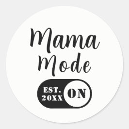 ママモードON 発足年カスタムママデカール ラウンドシール