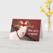 ママヤギ母の日 カード (黄色い花)