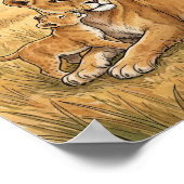 ママライオンと子ライオンの保育園 ポスター (角)