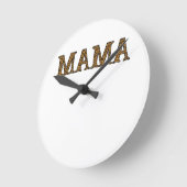 ママライフシャツレオパードチータプリント、マおもしろいザー ラウンド壁時計 (傾斜)