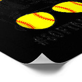 ママライフソフトボール野球ママママザーズ日乱雑 ポスター (角)