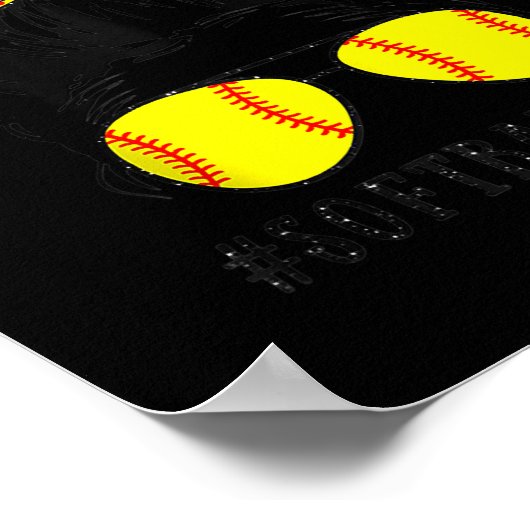 ママライフソフトボール野球ママママザーズ日乱雑 ポスター (角)