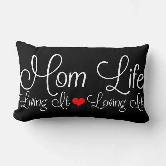 ママライフブラック ランバークッション (正面)