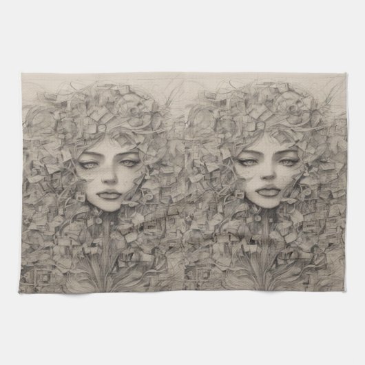 ママラグジュアリーガールズキッチンタオルテンプレート キッチンタオル (横)