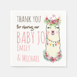 ママラマかわいい女の子フローラベビーシャワーパーティー スタンダードカクテルナプキン